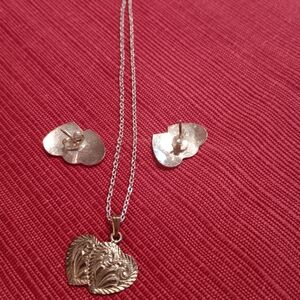 Elegant Silver Heart Jewelry Set